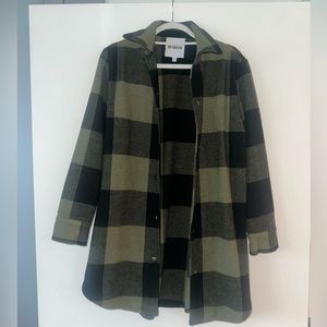 BB Dakota Green/ Black Flannel Coat- S
